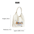 Miniatyrbild 5 av 5: Canvas Tote Bag Axelväska Återanvändbara Matkassar För Semester Arbete Resor White