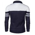 Miniatyrbilde 2 av 3: Herre Colorblock Full Zip Sportsjakke Casual Langermet Slim Fit Sweatshirt Frakk Navy Blue XL