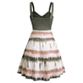 Miniatyrbillede 2 af 2: Dame Casual Tie Dye Print Kjole Til Sommer Mock Knap Kryds Over Højtaljet Ærmeløs A Linje Mini Kjole Dame Hverdags Tøj Deep Green M