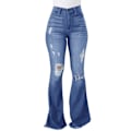 Pikkukuva 1 / 3: Naisten revityt joustavat levenevät farkut, kapeat bootcut-denimhousut, rennot jeggingsit Light Blue M