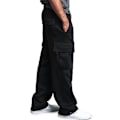 Miniatyrbillede 2 af 5: Herre Fleece Joggingbukser Cargo Combat Træningsbukser Baggy Bukser Sweatpants Black XL