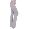 Pikkukuva 1 / 2: Naisten yksiväriset kiristysnyörilliset löysät joogahousut, hengittävät kuntosaliurheiluun, pilates, pitkät housut Light Grey M