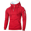 Miniatyrbilde 1 av 3: Herre Tykk Hettegenser Hettegenser Pullover Genser Vinter Varm Genser Topper Red M