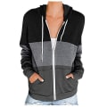 Miniatyrbillede 2 af 5: Dame Casual Color Block Hættetrøjer Toppe Langærmet Snøre Pullover Sweatshirts Med Lomme(r) (s-3xl) A Black L