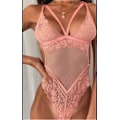 Pikkukuva 3 / 5: Naisten alusvaatteet Bodydoll pitsinauhakiinnitteinen alusasu Pink M