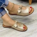 Miniatyrbillede 3 af 5: Dame Ensfarvede Casual Sandaler Pu Læder Åndbar Hjemmesko Egnet Til Camping Indendørs Gåture Black 40