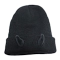 Miniatyrbild 1 av 5: Demon Horns Shape Knit Hat Vindtät Värmande Stickad Mössa För Cykling Promenader All Black