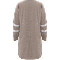 Miniatyrbillede 3 af 5: Langærmet sweater i efterårsstil med kontraststrikket cardiganjakke XXL