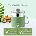 Miniatyrbild 4 av 5: Mini Multifunktionskokare Non-stick Pan Elektrisk Riskokare Matlagningsmaskin Kokkärl Hushåll Sovsal Varm Gryta 1-2 Personer Green Double Layers
