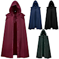 Miniatyrbillede 1 af 2: Hætteklædt Kappe - Middelalder Renaissance Gotisk Kappe Til Halloween Cosplay, Forestillinger Og Film/tv Kostumer Red 4XL