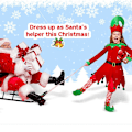 Miniatyrbild 4 av 5: Jultomte Cosplay Kostym För Barn Flickor Julparty Cosplay Kläder Klänning Strumpor Skor Hatt Set Högtidlig Maskerad 3-10 År 3-4 Years