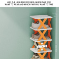 Miniatyrbillede 3 af 5: Stabelbar skohylde i plastik, gør-det-selv, frit kombinerbar, skoreol til entré Vibrant Orange Three Layers