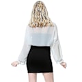 Miniatyrbild 3 av 3: Dam Mesh Chiffong Bolero Kofta Långärmad Transparent Kort Cardigan Toppar Sommar White
