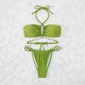 Miniatyrbillede 4 af 5: Slank Sexet Hul Skal Bikini Kvinder Snøre Skal Strop Bikini 2 stk. Push Up Badedragt Badetøj L