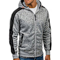Miniatyrbilde 2 av 4: Herre Colorblock Langermet Hettegenser Sport Fritid Glidelås Hettejakke Yttertøy Med Lommer Dark Grey 2XL