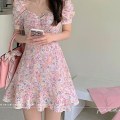 Miniatyrbillede 5 af 5: Sexet blomstret kjole til kvinder, lang pullover-kjole, egnet til piger, kvinder og kærester Pink L