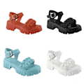 Miniatyrbillede 2 af 5: Sandaler med åben tå til kvinder, sko med remme og platform, ankelrem med spænde Red 41