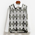 Miniatyrbillede 4 af 5: Strikket Vest, Afslappet Pullover Elastisk Sweater Black M
