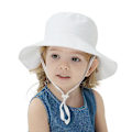Miniatyrbilde 5 av 5: Sommer Solhatt for Babyer 0-8 År Jenter Gutter Utendørs UV-beskyttelse Strandhatt Badehatter Bredbremmet Bøttehatt for Barn White Large