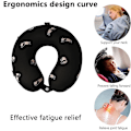 Miniatyrbild 3 av 4: Resekudde Memory Foam Nackkudde, bekvämt och andningsbart U-format huvud- och nackstöd black