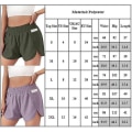 Miniatyrbilde 3 av 3: Elastiske lagdelte yogashorts for kvinner, sommer, avslappet, løse, ensfargede sportsshorts Purple S