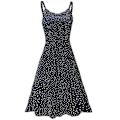 Miniatyrbillede 4 af 5: Dame Sommer Prikket Midi Kjole Ferie Bælte Strand Swing Løs Sommerkjole Navy Blue M