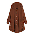 Pikkukuva 1 / 2: Mile Naisten Oversized Sherpa Takki Taskuilla Ruudullinen Fleece Huppari Talvitakki Brown 4XL
