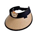 Miniatyrbilde 1 av 5: Solhatt med åpen topp og liten vifte for barn, fukttransporterende solhatt for piknik og camping Black Without Fan