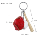 Miniatyrbilde 2 av 5: Baseball Nøkkelring For Gutt Lær For Menn Inkludert Hatt Og Balltre, Trener Gave style 4