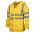 Miniatyrbilde 4 av 5: Refleksjakker for menn, renholdsarbeidsklær med refleksstriper Yellow M