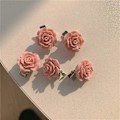 Miniatyrbillede 1 af 5: 5 stk. Søde Hårspænder til Piger Bowkont Fersken Kamelia Hjerte Dekorationsspænde til Kvinder Piger Fødselsdagsgaver Camellia