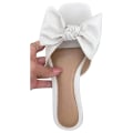 Miniatyrbilde 2 av 4: Dame Firkantet Tå Sløyfe Sandaler Slippers Slides Sko White 42