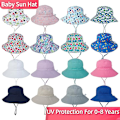 Miniatyrbild 3 av 5: Sommar Solhatt för Baby 0-8 År Flickor Pojkar Utomhus UV-skydd Strandhatt Simhattar Bred Brim Barn Hinkhatt Purple Large