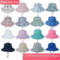 Miniatyrbild 3 av 5: Sommar Solhatt för Baby 0-8 År Flickor Pojkar Utomhus UV-skydd Strandhatt Simhattar Bred Brim Barn Hinkhatt Red triangle Large
