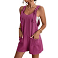 Miniatyrbild 1 av 5: Polyester enfärgade overaller, lätta, coola, raka ben, lösa, all-match jumpsuit Purple S
