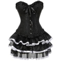 Pikkukuva 1 / 5: Seksikkäät korsettimekot naisille, plus-koko, ylitoppa burleski-korsetti ja minihame-setti, tutu-korsetti white 6XL