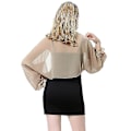 Miniatyrbild 3 av 3: Dam Mesh Chiffong Bolero Kofta Långärmad Transparent Kort Cardigan Toppar Sommar Camel