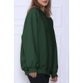 Miniatyrbillede 3 af 3: Dame Oversized Sweatshirts Hættetrøjer Fleece Crew Neck Pullover Sweaters Casual Komfortabelt Efterårsmode Tøj green L
