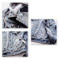 Miniatyrbilde 4 av 4: Uformell denimjakke med avtakbar hette for kvinner Light Blue L