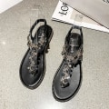 Miniatyrbillede 2 af 3: Enough Flade Sandaler Med Pynt I Grøn black 38