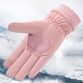 Miniatyrbild 4 av 5: Cykling Varma Snöhandskar Tjock Mjuk Fuskkaninpäls Kant För Utomhusfiske Dejting Shopping Pink Black