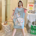 Pikkukuva 3 / 5: Sanrios Kawaii Cinnamoroll Jääsilkki Yöpaita Kesä Lyhythihainen Ohut Puolipitkä Plus Koko Löysät Pyjamat XXL-size-175CM R2259