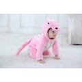 Miniatyrbilde 2 av 2: Småbarn Baby Tiger Dinosaur Dyr Kostyme Karneval Hette Romper Jumpsuit Pink Dinosaur 100
