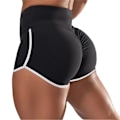 Miniatyrbild 1 av 5: Träningsshorts för Kvinnor Hög Midja Butt Lifting Texturerade Booty Byxor För Yoga Black L