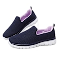 Miniatyrbilde 1 av 5: Uformelle sportssko i mesh for kvinner, slip-on komfortable flate sko for løping og gåing Blue 38