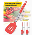 Miniatyrbild 2 av 5: 2-pack silikon stekspade, non-stick slitsad köksspatel, hög värmebeständig BPA-fria köksredskap, idealisk köksutrustning för fisk, ägg, pannkakor red