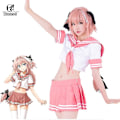 Pikkukuva 1 / 4: Peli Fate Apocrypha Cosplay -asu Astolfo Cosplay -univormu Koulun vaaleanpunainen univormu Naiset Fgo -asu costume and wig XL-Fate Apocrypha