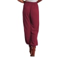 Miniatyrbilde 3 av 4: Dame Ensfarget Elastisk Midje Snøring Joggebukser Snøres Lange Bukser Casual Bukser Wine Red L