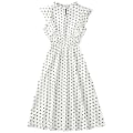 Miniatyrbild 1 av 5: Dam Polka Dot-mönstrad Klänning Plus Size Lång Klänning För Strandbruk Black And White Dots S