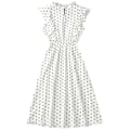 Miniatyrbillede 1 af 5: Dame Polkaprikket Kjole Plus Size Print Lang Kjole Til Strandbrug Black And White Dots S